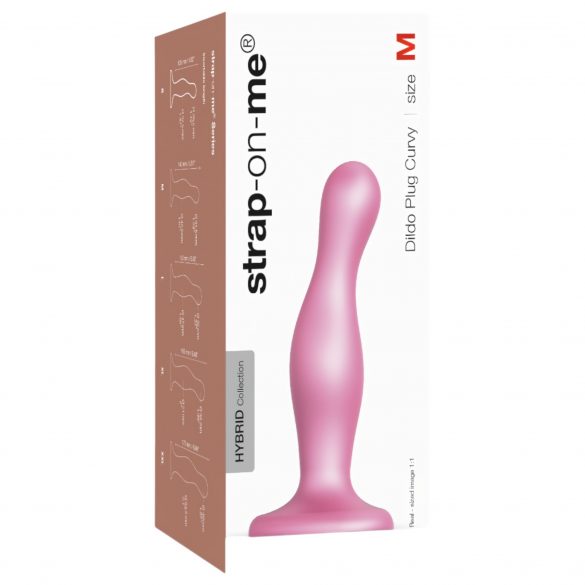 Dildo Ondulato con Base e Ventosa Strap-on-me Curvy M (Rosa) 