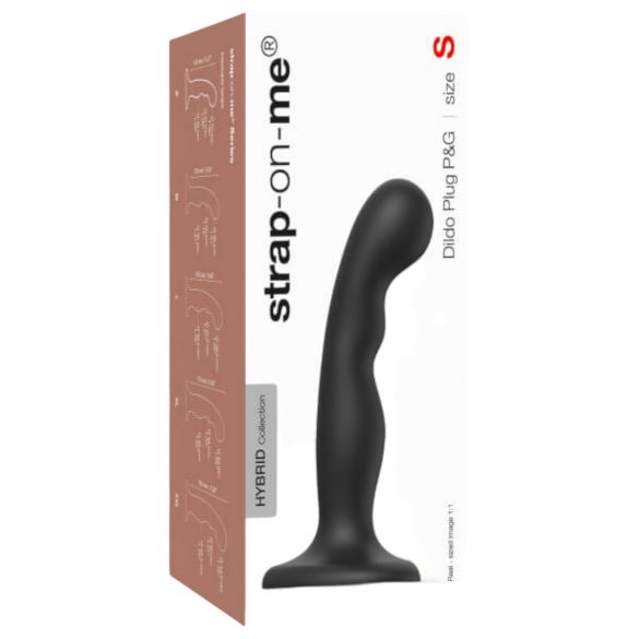 Strap-on-me P&G S - dildo curvo con base (nero)