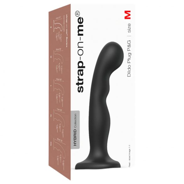 Strap-on-me P&G M - dildo curvo con base (nero)