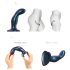 Strap-on-me Snaky M - dildo anale curvo (blu metallizzato)