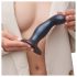 Strap-on-me Snaky M - dildo anale curvo (blu metallizzato)