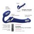 Strap-on-me Piccolo - vibratore indossabile senza cinghie con stimolatore clitorideo ad onda d'aria - blu 