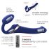 Strap-on-me Piccolo - vibratore indossabile senza cinghie con stimolatore clitorideo ad onda d'aria - blu 