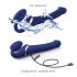 Strap-on-me Piccolo - vibratore indossabile senza cinghie con stimolatore clitorideo ad onda d'aria - blu 