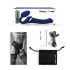 Vibratore Strap-On-Me M senza cintura con stimolatore clitorideo ad aria - misura media (blu) 