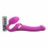 Strap-on-me M - Dildo senza cinghie vibrante con stimolatore clitorideo ad onda d'aria - taglia media (rosa) 