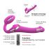 Strap-on-me M - Dildo senza cinghie vibrante con stimolatore clitorideo ad onda d'aria - taglia media (rosa) 