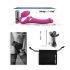 Strap-on-me M - Dildo senza cinghie vibrante con stimolatore clitorideo ad onda d'aria - taglia media (rosa) 