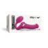 Strap-on-me M - Dildo senza cinghie vibrante con stimolatore clitorideo ad onda d'aria - taglia media (rosa) 