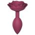 Love to Love Open Roses M - plug anale in silicone (rosso bordeaux)