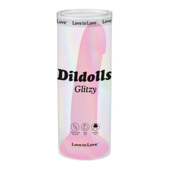 Dildolls Scintillante - dildo in silicone con ventosa (rosa) 