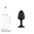 Dorcel Geisha Plug Diamond M - plug anale con pietra bianca (nero)