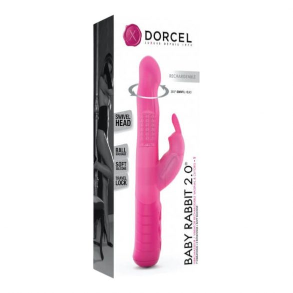 Vibratore con Stimolatore Clitorideo Ricaricabile Baby Rabbit 2.0 Dorcel (Rosa) 