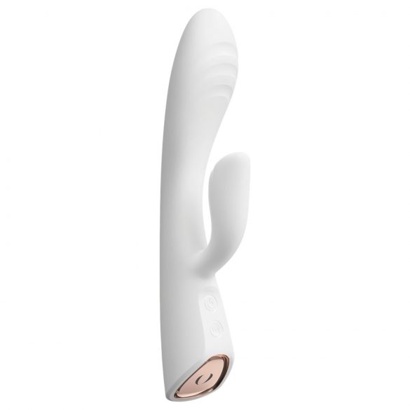 Dorcel Flexi Rabbit - Vibratore riscaldante con stimolatore clitorideo (bianco)