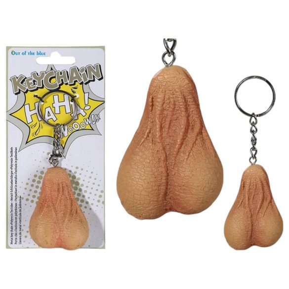 Portachiavi con testicoli (naturale)