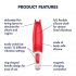 Fiore del Piacere Power Satisfyer - Vibratore Ricaricabile Impermeabile (Rosso) 