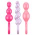 Set di plug anali in silicone colorati Satisfyer Booty Call (3 pezzi) 