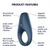 Anello Vibrante Satisfyer Rocket Ring - Impermeabile per Pene (Blu) 