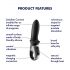 Satisfyer Hot Passion - vibratore anale riscaldante intelligente (nero)