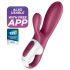 Satisfyer Hot Bunny - vibratore riscaldante intelligente con stimolatore del clitoride (rosso)