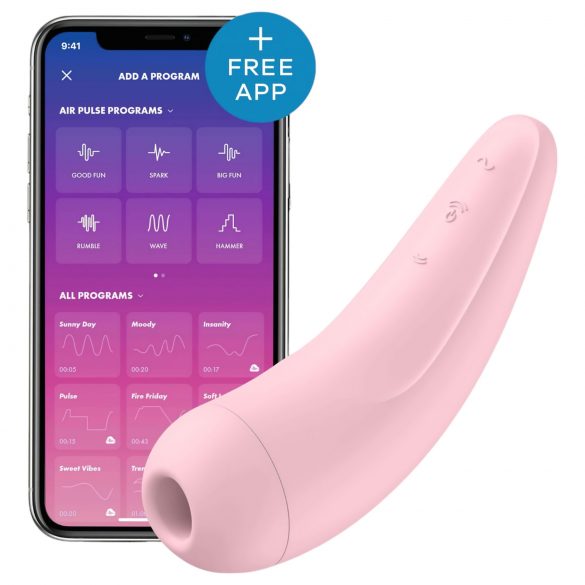 Satisfyer Curvy 2+ - vibratore intelligente con stimolatore a onde d'aria per clitoride (rosa)