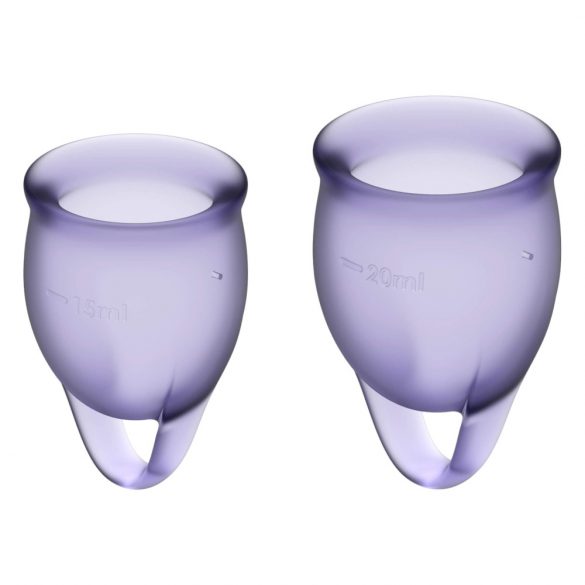 Set di coppette mestruali Satisfyer Feel Confident (viola) - 2 pezzi 