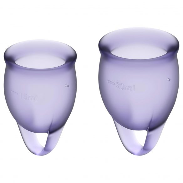 Satisfyer Feel Confident - set di coppette mestruali (viola) - 2 pezzi