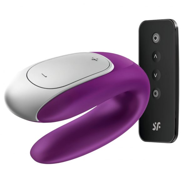 Satisfyer Double Fun - intelligente, impermeabile, vibratore di coppia con telecomando (viola)