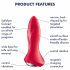 Plug Anale Rotante Satisfyer 1 - Vibratore anale con perle rotanti ricaricabile (rosso) 