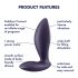 Tappo Anale Vibrante Elegante con Controllo Smartphone - Satisfyer Power Plug (viola) 