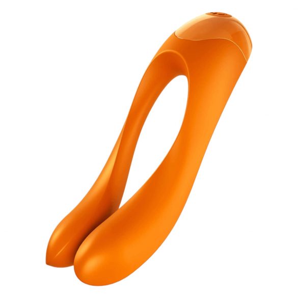 Satisfyer Candy Cane - Vibratore Ricaricabile Impermeabile a Doppia Punta (Arancione) 