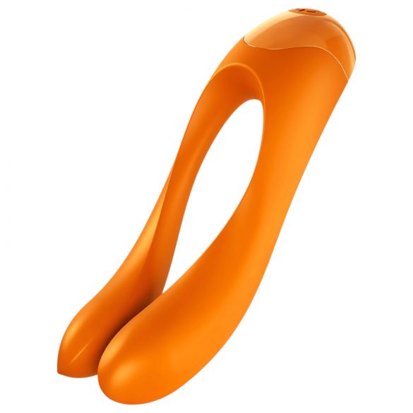 Satisfyer Candy Cane - Vibratore a doppio braccio, impermeabile e ricaricabile (arancione)