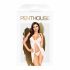 Penthouse Dopo il Tramonto - Babydoll e Perizoma Trasparente con Volant (Bianco)  - M/L