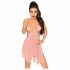 Babydoll e tanga Penthouse con Pizzo a Motivo Floreale (rosa) 