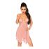 Babydoll e tanga Penthouse con Pizzo a Motivo Floreale (rosa)  - M/L