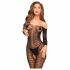 Tuta Trasparente Zigzag con Maniche Lunghe Carmen e Apertura Intima - Diva Sognante di Penthouse (nera)  - XL