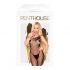 Bodystocking in rete a maglia fine trasparente con apertura inguinale 