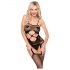 Penthouse Hot Nightfall - set rete nero aperto con motivo zig-zag