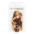 Set Intimo Curvy con Motivo Floreale in Rete e Reggicalze Integrato (nero) 