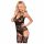 Body con reggicalze e calze a rete effetto pizzo (nero) 