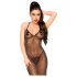 Penthouse Love on Fire - Bodystocking trasparente scintillante con perizoma (nero)