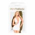 Abito Minidress Scollato e Tanga Coordinato "Penthouse Earth-shaker" (bianco)  - L/XL