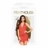 Abito mini sensuale con scollatura profonda e perizoma abbinato - Penthouse Earth-shaker (rosso)  - L/XL