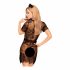 Abito in Pizzo con Tanga e Accessorio per Capelli "Penthouse Poison Cookie" (Nero)  - M/L