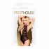 Body in Pizzo Trasparente con Scollo Profondo e Cinturino al Collo - Penthouse Toxic Powder (Nero)  - M/L