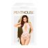 Body in Pizzo Trasparente con Scollo Profondo "Penthouse Toxic Powder" (bianco) 