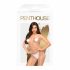 Body Search di Penthouse - Catsuit in rete aperto all'inguine (bianco) 