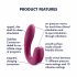 Satisfyer Sunray - Vibratore 2in1 ricaricabile con onde d'aria (rosso) 