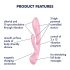 Satisfyer Triple Oh - Vibromassaggiatore Ricaricabile per Punto G e Clitoride (Rosa) 