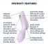 Satisfyer Curvy Trinity 2 - Vibratore ricaricabile per clitoride e vaginale con tecnologia ad onda d'aria (viola) 